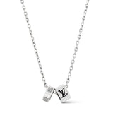 18K Louis Damier Rings Pendant Necklace