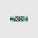 GG Interlocking G Turquoise Enamel Ring