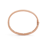 18K Rose Gold Perlée Diamonds Three Rows Bracelet