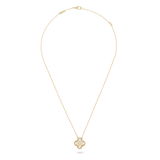 18K Yellow Gold Sweet Alhambra Diamond Clover Necklace