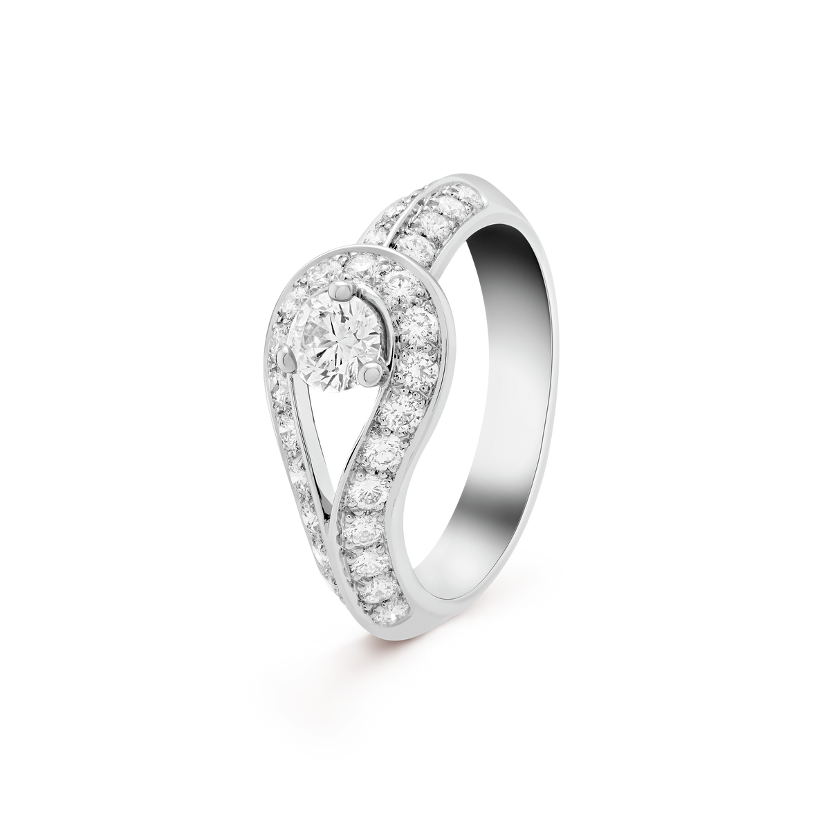 18K Van Cleef & Arpels VCA Couture Solitaire Ring