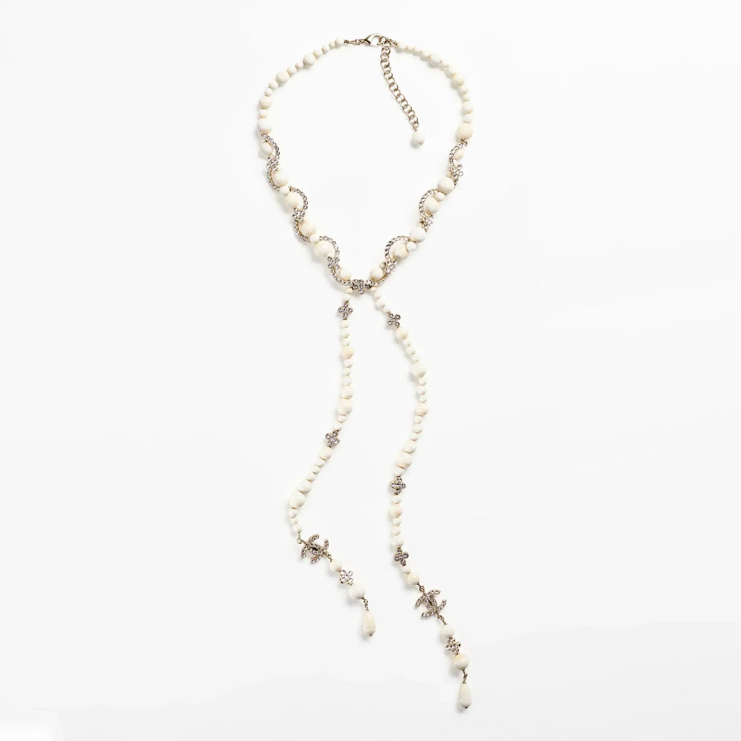 18K CHANEL CC Pearl Chain Necklace
