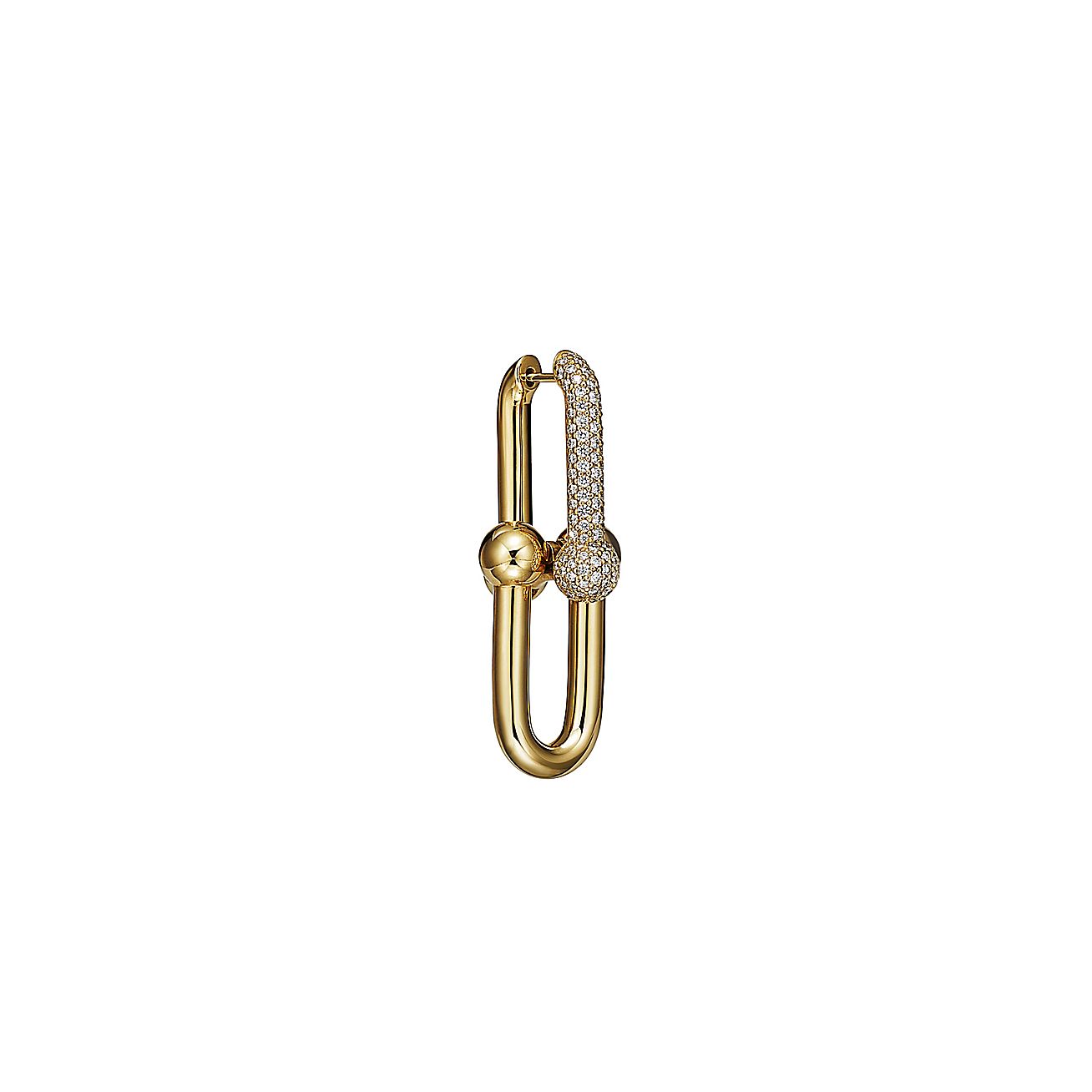 18K T HardWear Large Link Diamonds Earrings