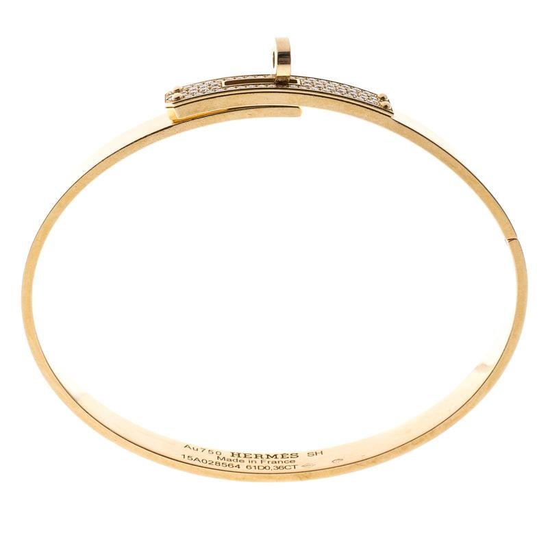 18K Kelly Small Model Diamond H Bracelet