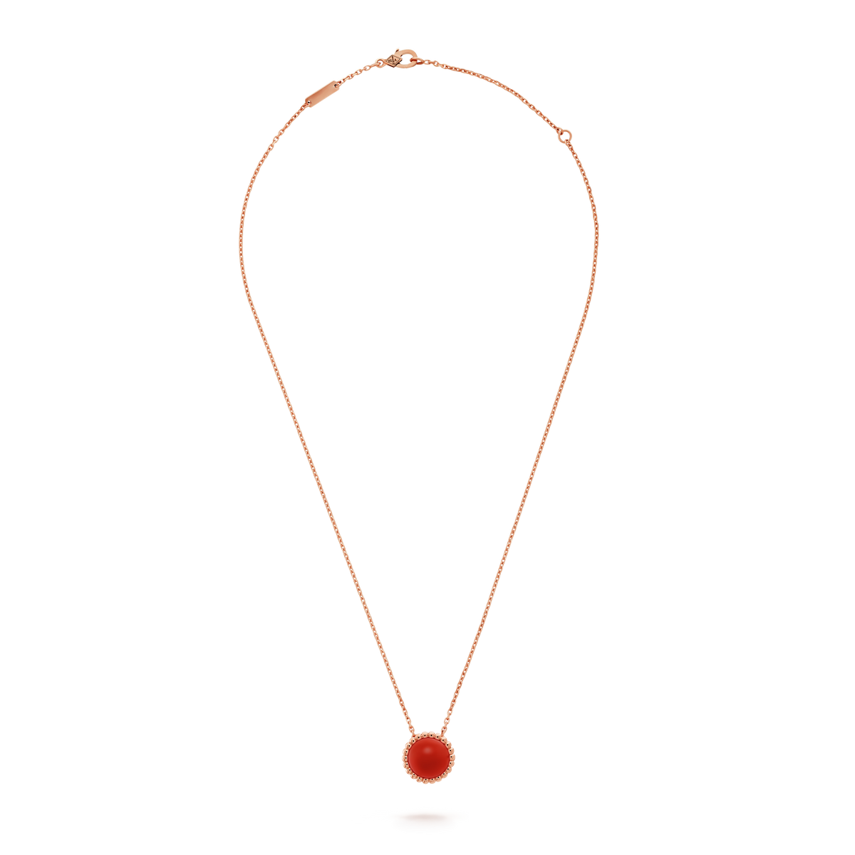 18K Perlée couleurs Carnelian Necklace