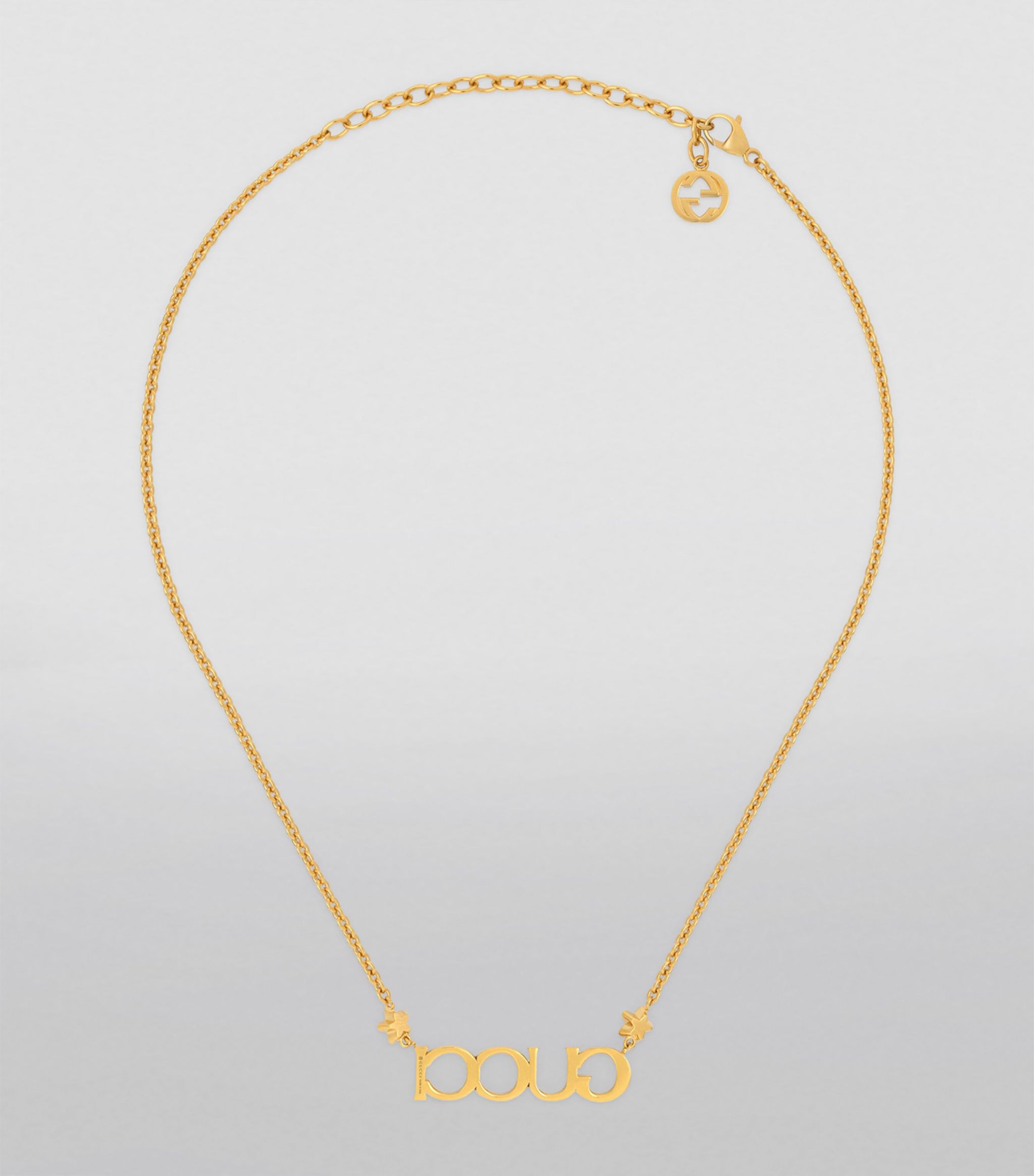 18K GG Embellished Script Letter Necklace
