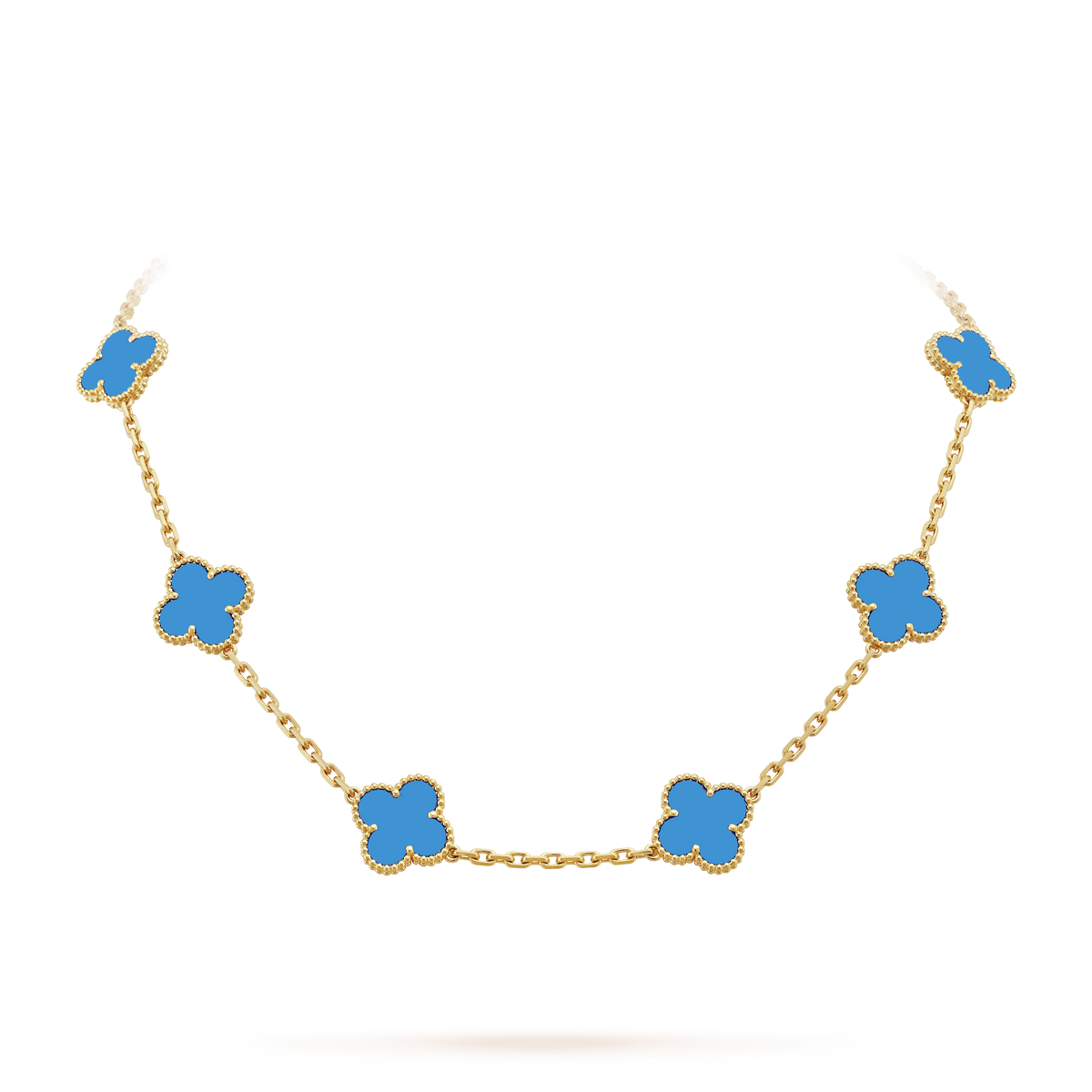 18K Vintage Alhambra Agate 10 Motifs Necklace