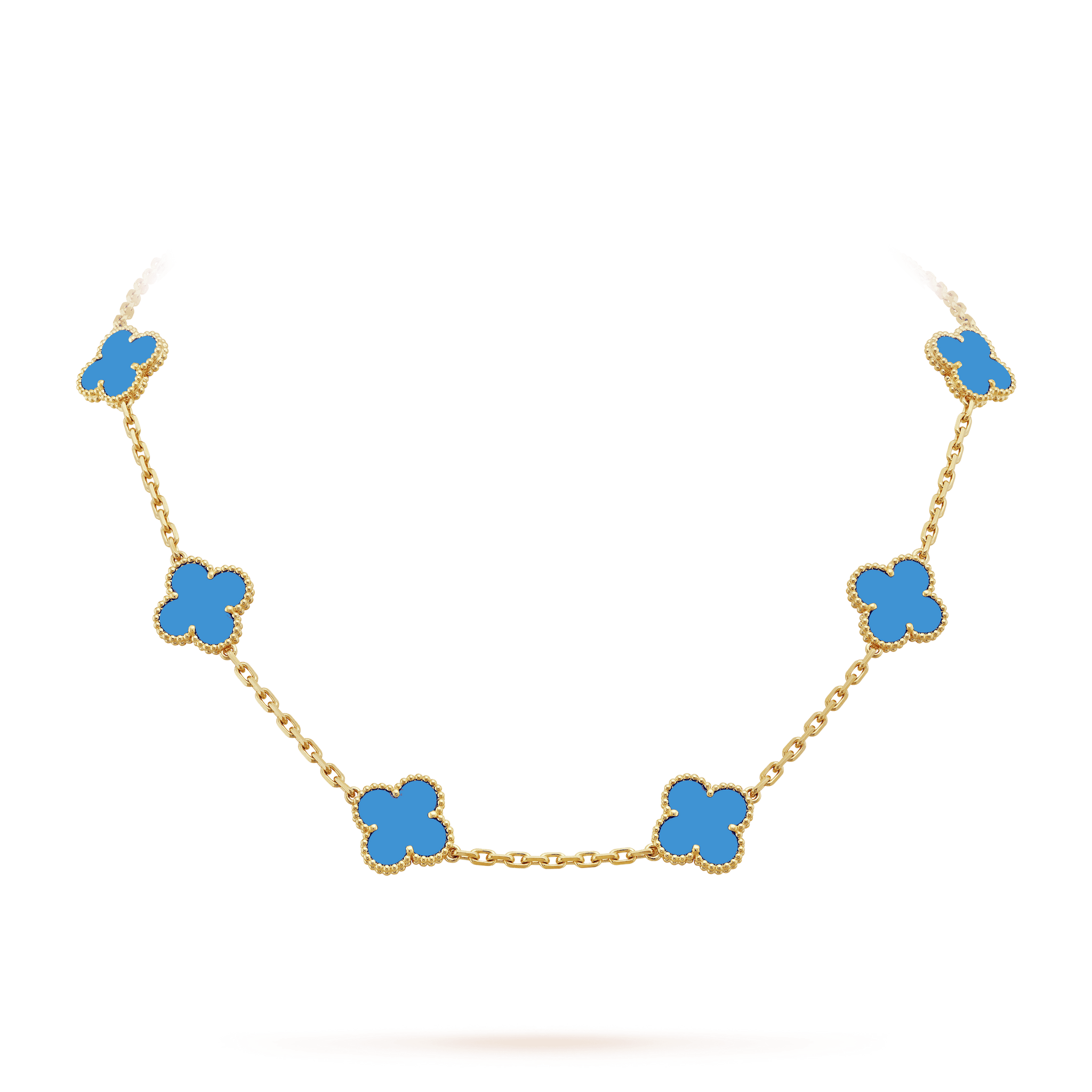 18K Vintage Alhambra Agate 10 Motifs Necklace