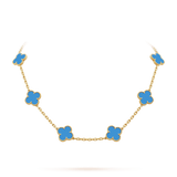 18K Vintage Alhambra Agate 10 Motifs Clover Necklace