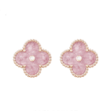 18K Pink Diamond Clover Earring