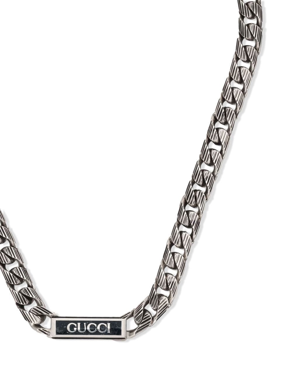 GG Logo Enamel Chain Necklace
