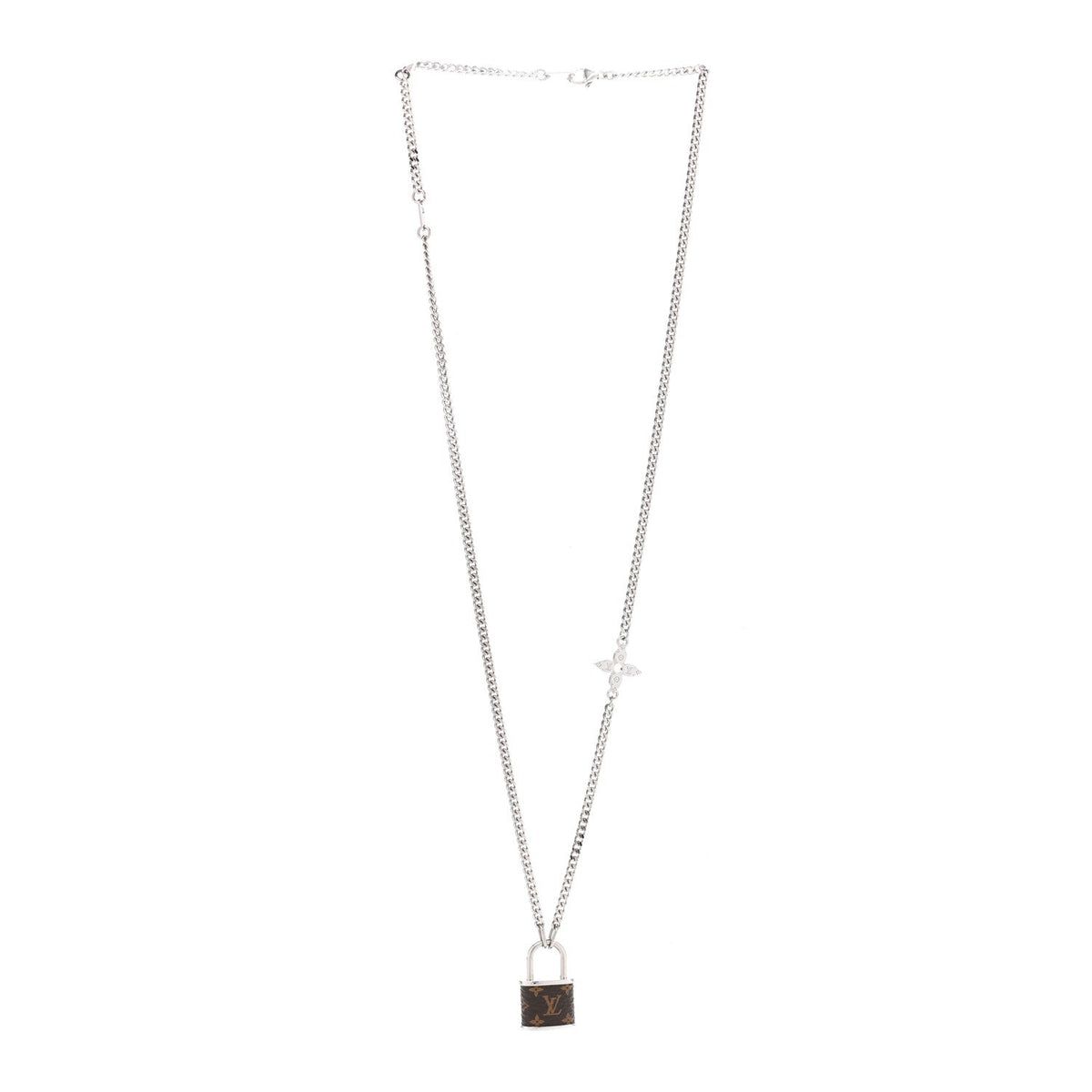 18K Louis Monogram Lock Pendant Necklace
