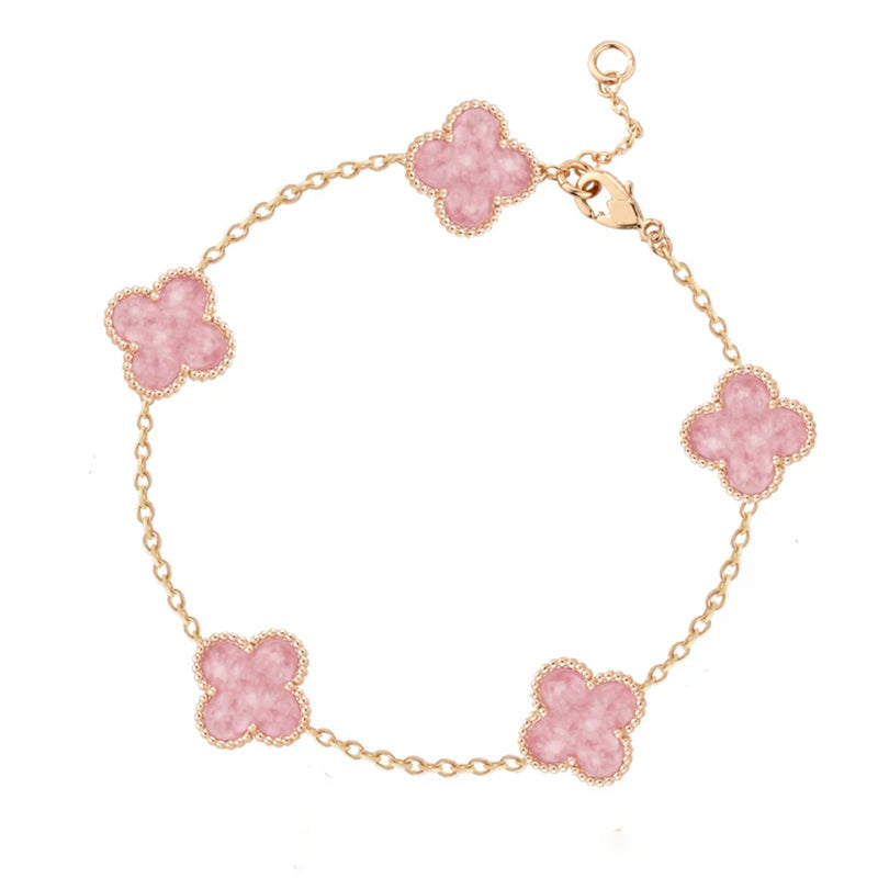 18K Pink Clover Bracelet