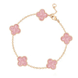 18K Pink Clover Bracelet