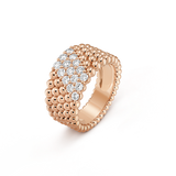 18K Van Cleef & Arpels VCA Perlée Diamonds Five Rows Ring