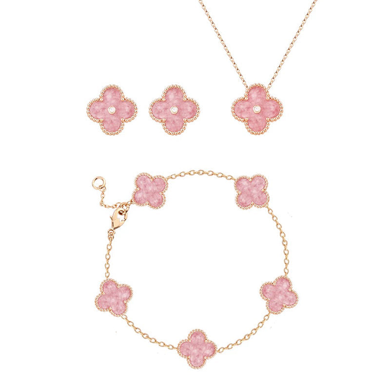 18K Pink Clover Bracelet