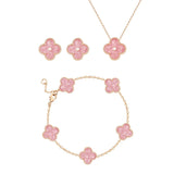 18K Pink Clover Bracelet