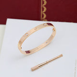 18K Rose Gold Four Diamonds Love Bracelet