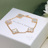 18K Vintage Alhambra Five Motifs Pearl Bracelet