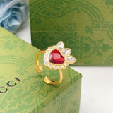 18K GG Crystal Heart Ring