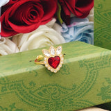 18K GG Crystal Heart Ring