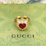 18K GG Crystal Heart Ring