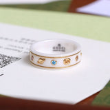 18K GG Icon With Gemstones White Zirconia Ring