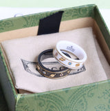18K GG Icon With Gemstones White Zirconia Ring