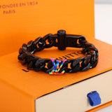 18K Louis Rainbow Chain Link Bracelet