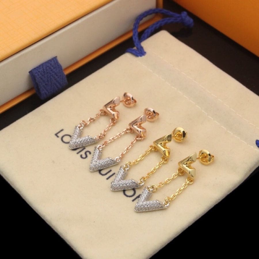 18K Louis Volt Upside Down Earrings