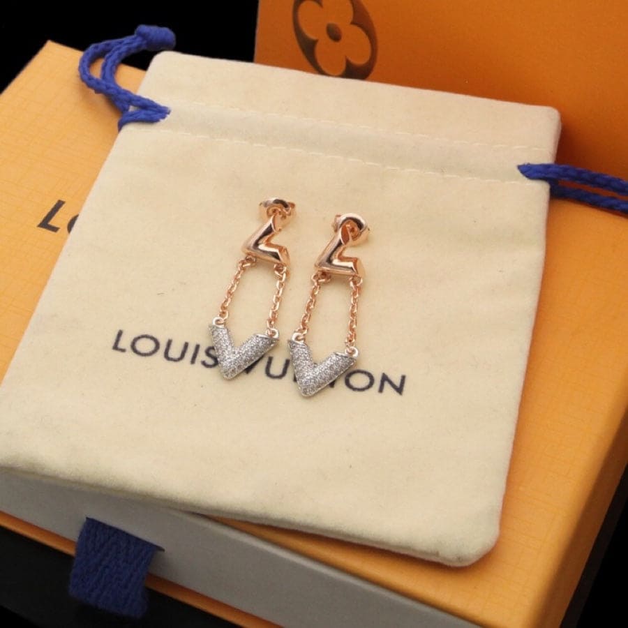 18K Louis Volt Upside Down Earrings