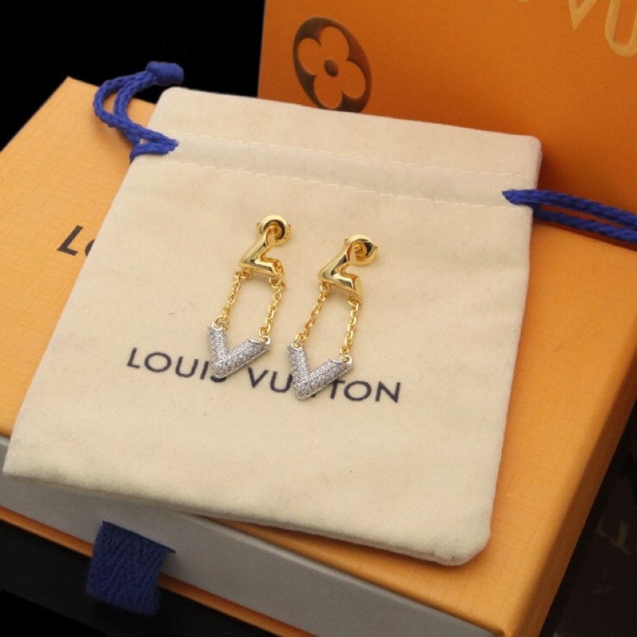 18K Louis Volt Upside Down Earrings