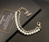 18K Pearls CC Chain Bracelet