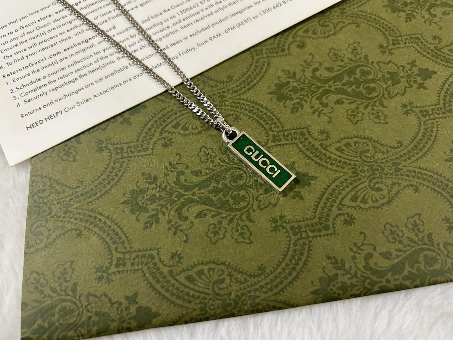 GG Enamel Pendant Necklace