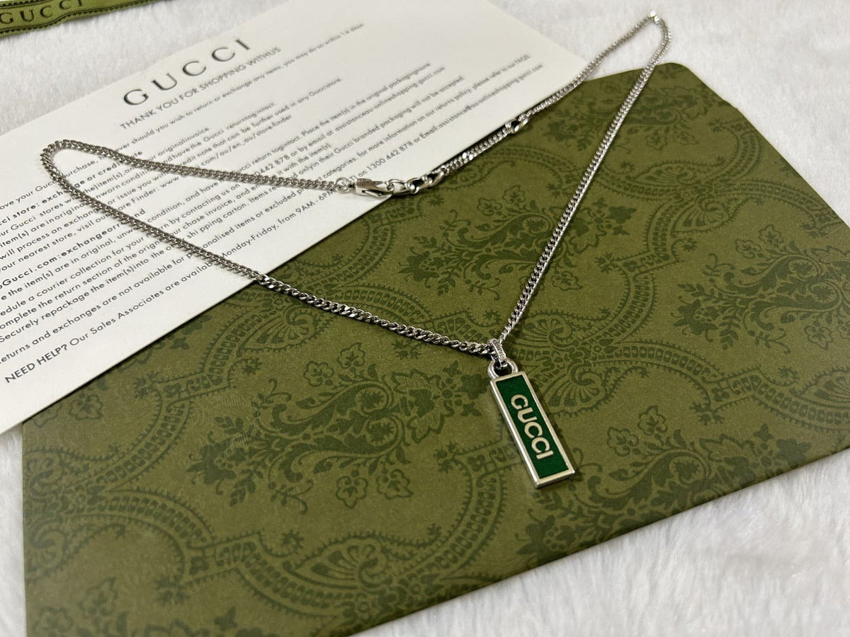 GG Enamel Pendant Necklace