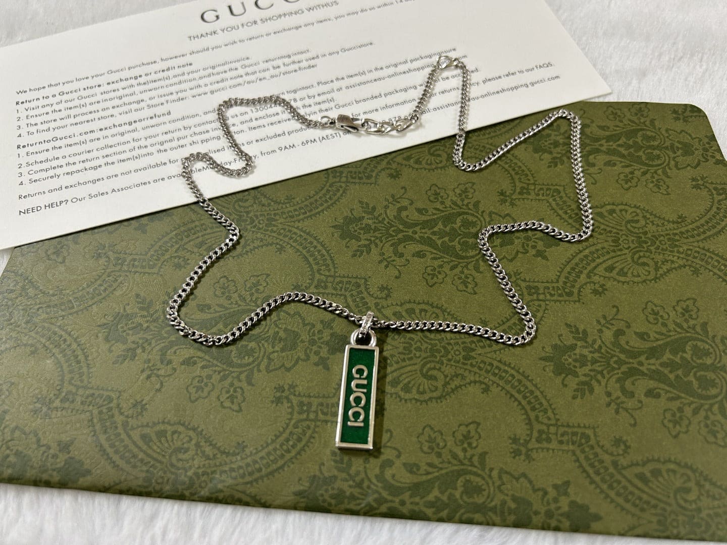 GG Enamel Pendant Necklace