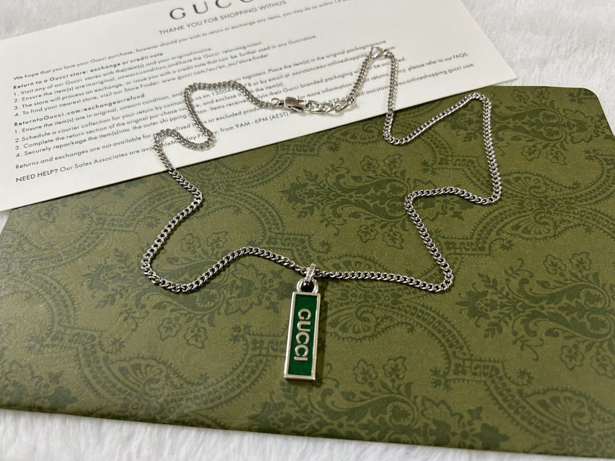 GG Enamel Pendant Necklace