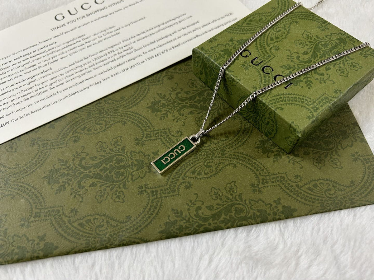 GG Enamel Pendant Necklace