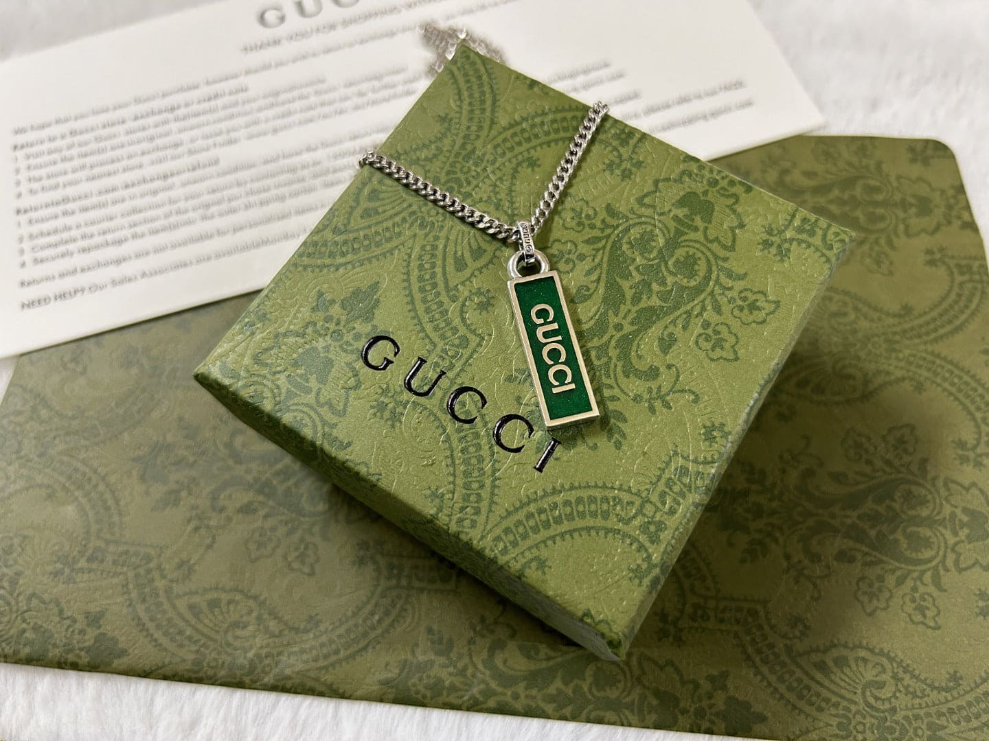 GG Enamel Pendant Necklace