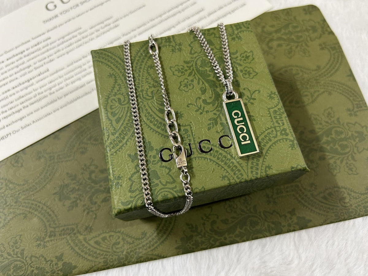 GG Enamel Pendant Necklace