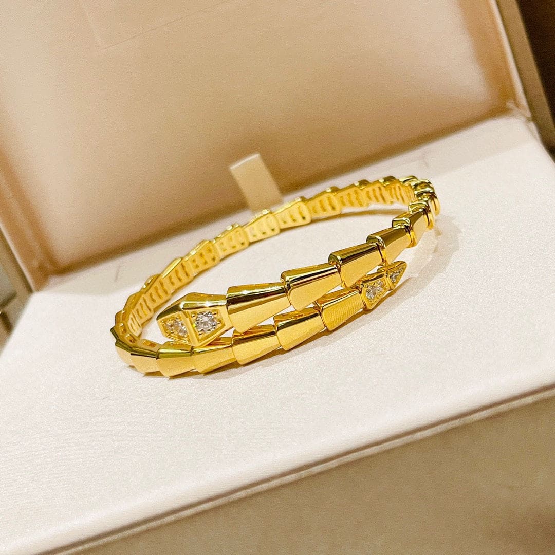 18K BV Serpenti Demi-Pave Diamonds Bracelet
