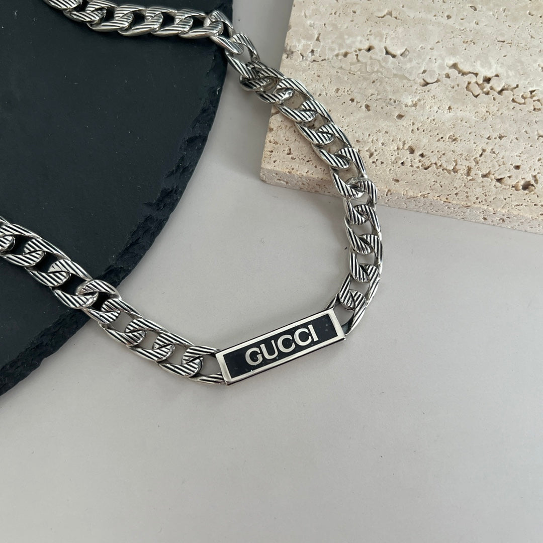 GG Logo Enamel Chain Necklace