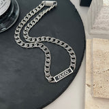 GG Logo Enamel Chain Necklace