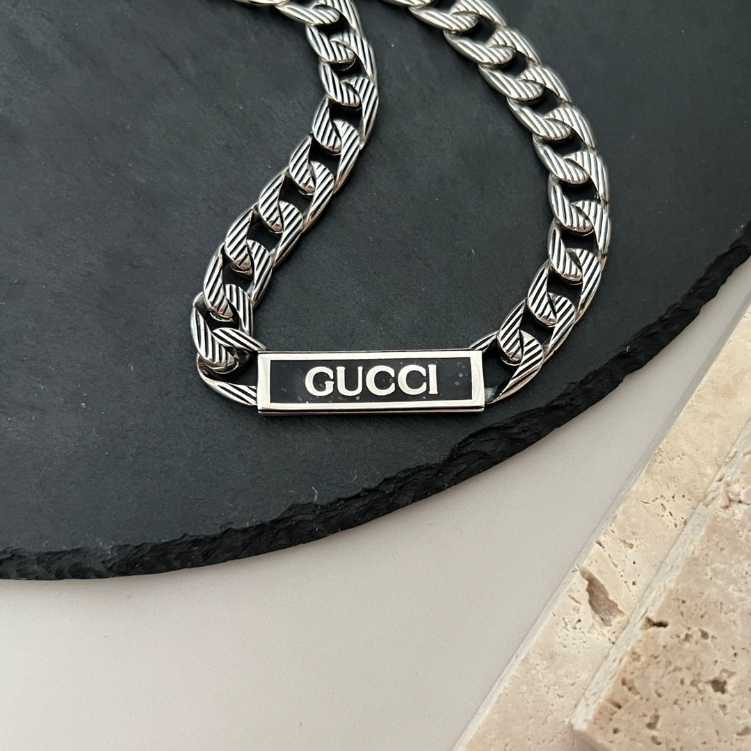 GG Logo Enamel Chain Necklace