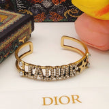 18K Dior J?¡¥adior Open Cuff Crystals Bracelet