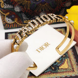 18K CD J'Adior Open Cuff Crystals Bracelet