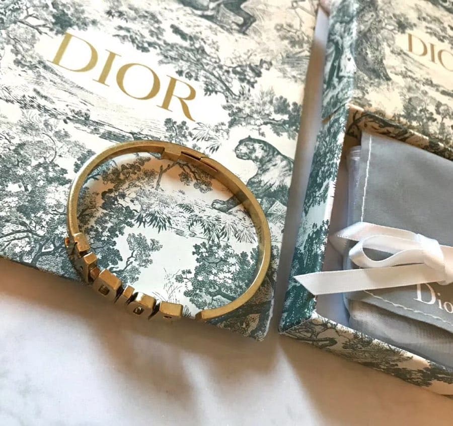 18K CD J'Adior Open Cuff Bracelet