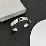 18K CD Cuff Thin Bracelet
