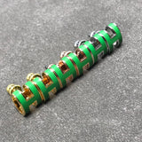 18K Mini Pop H Green Earrings