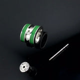 18K Mini Pop H Green Earrings